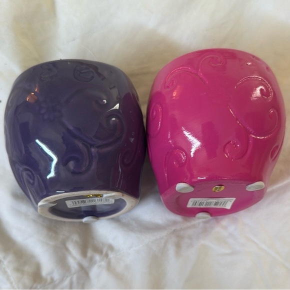 Colorful Sugar Skull Planter Set - Purple and Pink - Picture 2 of 3